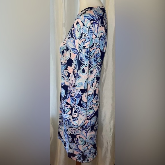 🎉HP🎉NWOT Lilly Pulitzer Carlile 3/4 Sleeve Dress in High Tide Navy Size Small🌸 - Picture 10 of 11